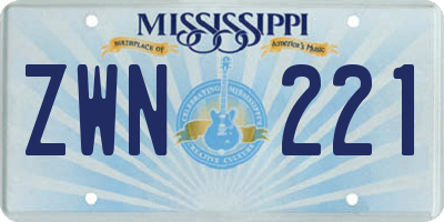 MS license plate ZWN221