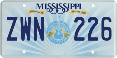 MS license plate ZWN226