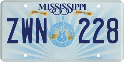 MS license plate ZWN228