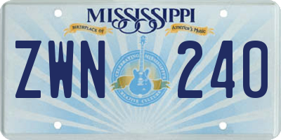 MS license plate ZWN240