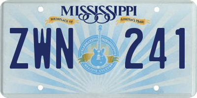 MS license plate ZWN241