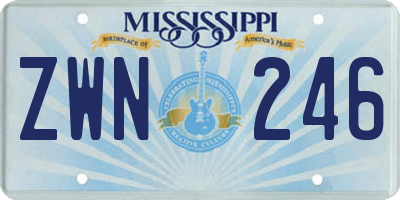 MS license plate ZWN246