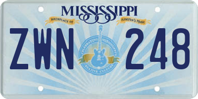MS license plate ZWN248