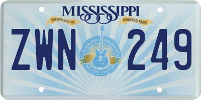 MS license plate ZWN249