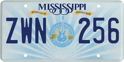 MS license plate ZWN256