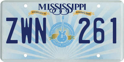 MS license plate ZWN261