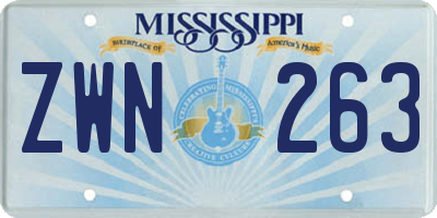 MS license plate ZWN263