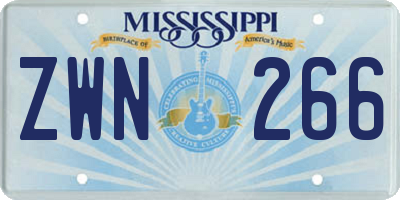 MS license plate ZWN266