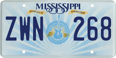 MS license plate ZWN268