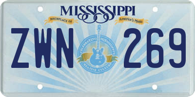 MS license plate ZWN269