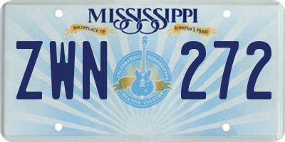 MS license plate ZWN272