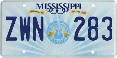 MS license plate ZWN283