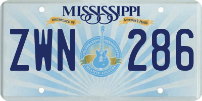 MS license plate ZWN286