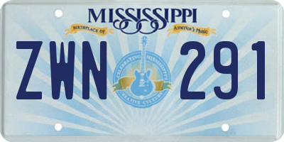 MS license plate ZWN291