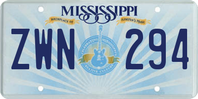 MS license plate ZWN294