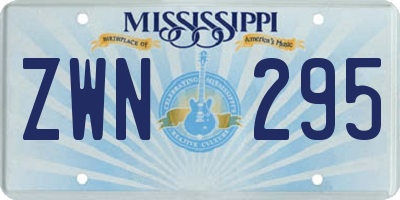 MS license plate ZWN295