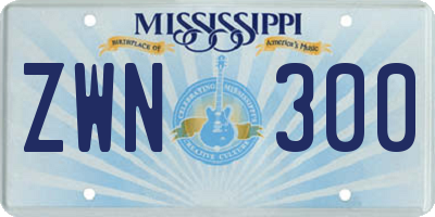 MS license plate ZWN300