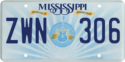 MS license plate ZWN306