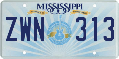 MS license plate ZWN313