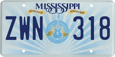 MS license plate ZWN318