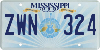 MS license plate ZWN324
