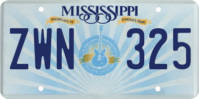 MS license plate ZWN325