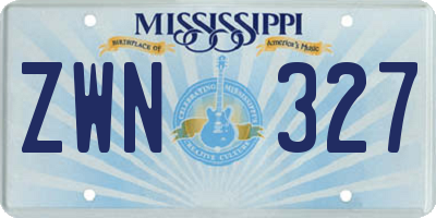 MS license plate ZWN327