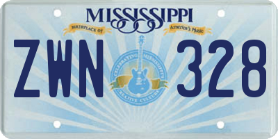 MS license plate ZWN328