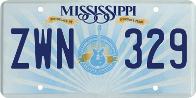 MS license plate ZWN329
