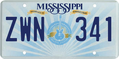 MS license plate ZWN341