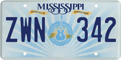 MS license plate ZWN342