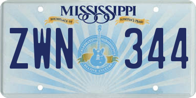 MS license plate ZWN344
