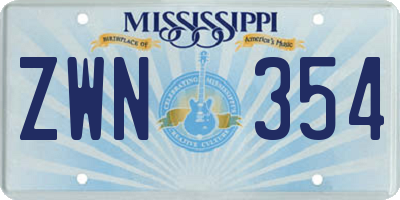 MS license plate ZWN354