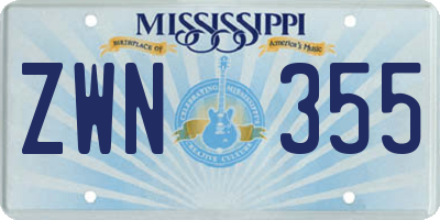 MS license plate ZWN355