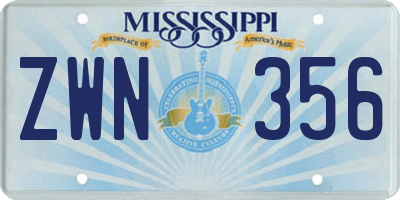 MS license plate ZWN356