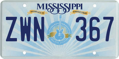 MS license plate ZWN367