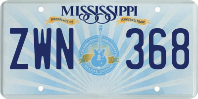 MS license plate ZWN368