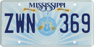 MS license plate ZWN369