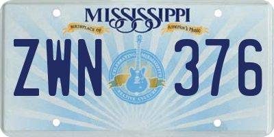 MS license plate ZWN376