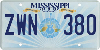 MS license plate ZWN380