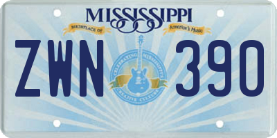 MS license plate ZWN390