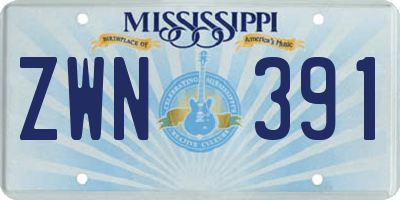 MS license plate ZWN391