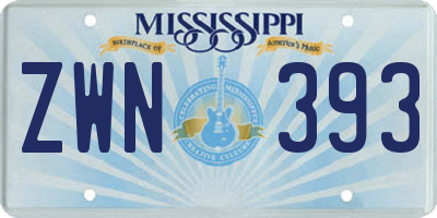 MS license plate ZWN393