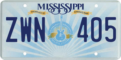 MS license plate ZWN405