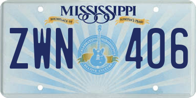 MS license plate ZWN406