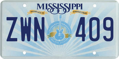 MS license plate ZWN409