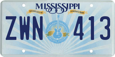MS license plate ZWN413