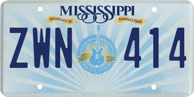 MS license plate ZWN414