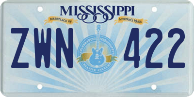 MS license plate ZWN422