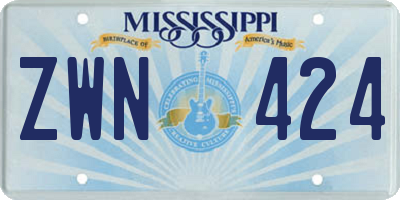 MS license plate ZWN424